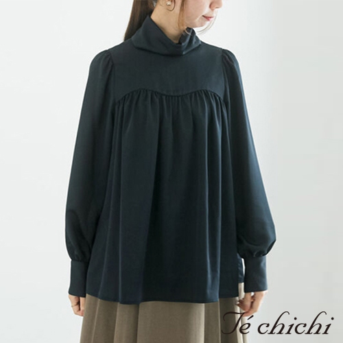 Te chichi 高領設計緞面長袖襯衫(FC34L0A0180)