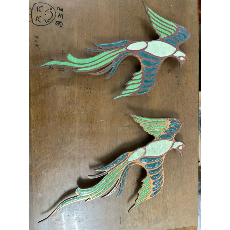 勞力士專櫃純銅、瑪瑙鸚鵡裝飾一對