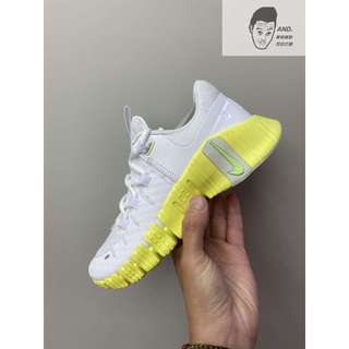 【AND.】NIKE FREE METCON 5 白黃 運動 訓練 健身 襪套 女款 DV3950-106