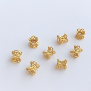 宏雲Hongyun-ala- 18K啞金保色雙面花托隔珠四葉草花環皇冠珠託隔片diy串珠配飾