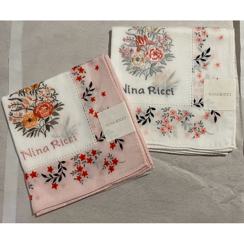日本手帕  擦手巾 nina ricci 繡花款 no.116-2-3 52cm