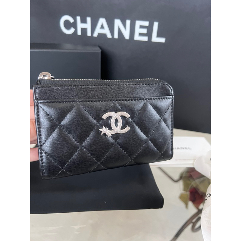 Chanel小羊皮星星零錢包卡夾