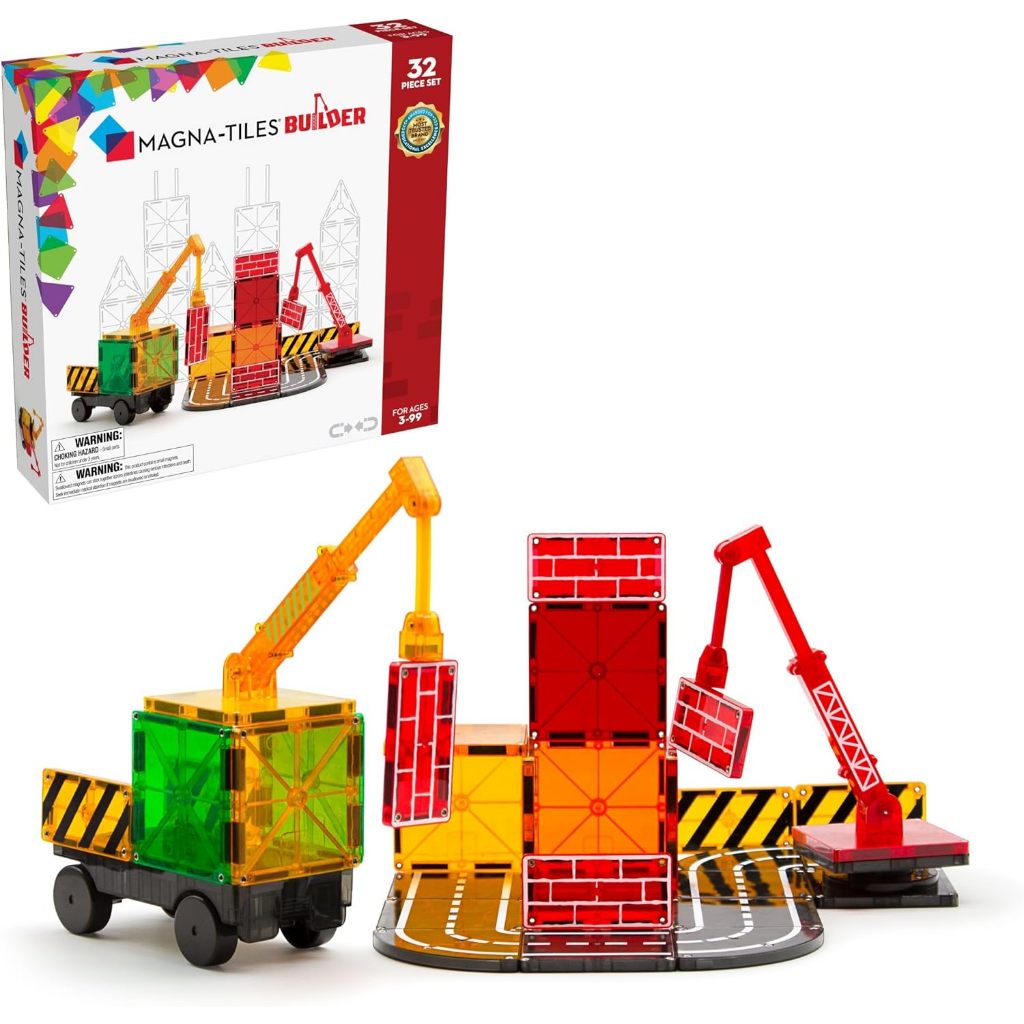 Magna-Tiles 磁力積木 工程基地 磁力片  Magna-Tiles 汽車擴充套組 磁鐵 積木 益智玩具 二手