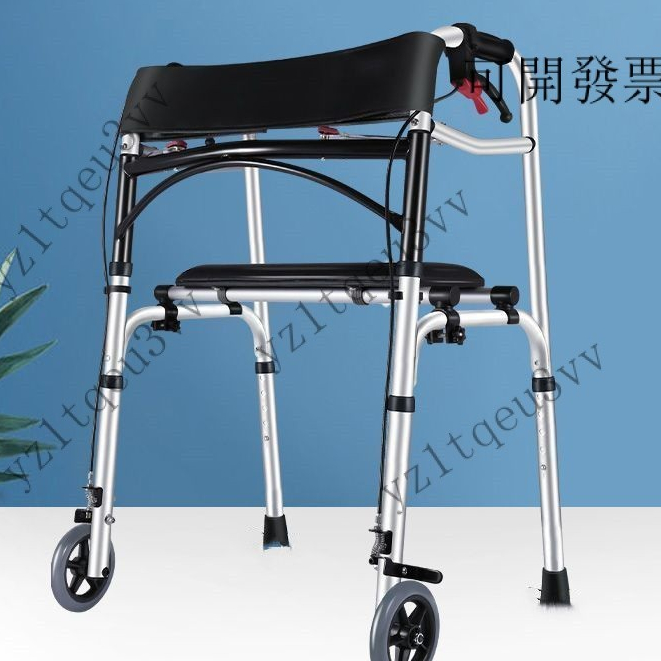 免運 可開發票 殘疾人助行器 帶輪帶座老人助步器走路輔助行走器 手推車下肢訓練 傢俱