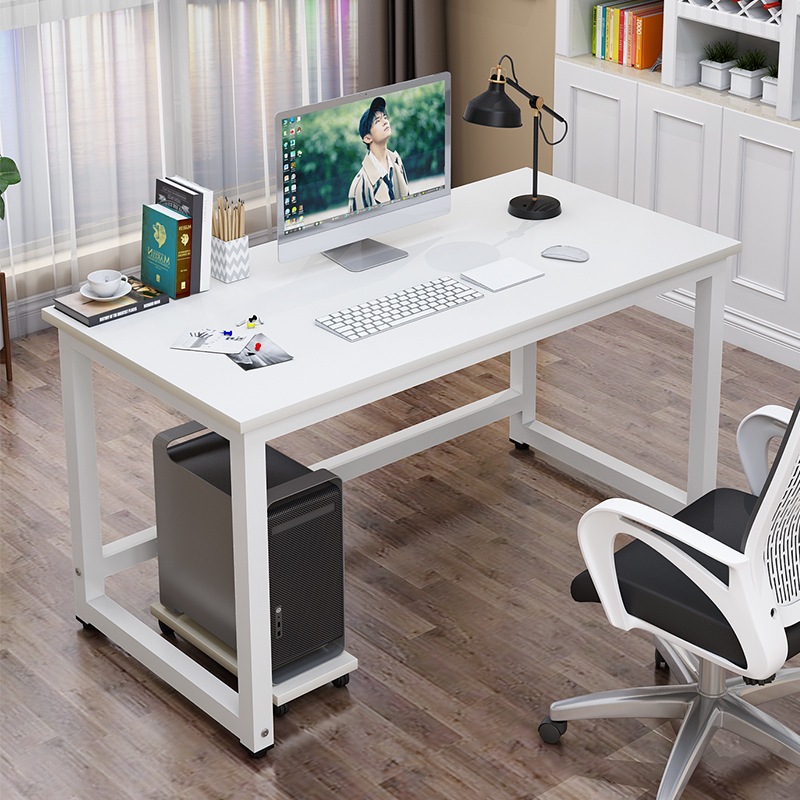 全新 電腦桌長方形桌簡易辦公桌鋼木書桌學生白色桌子長60 70 80 90cm