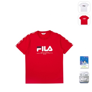 【FILA】中性 短袖 吸濕排汗 圓領運動T恤-紅色 1TEX-1473-RD