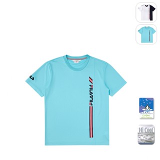 【FILA】中性 短袖 吸濕排汗 圓領 運動T恤-翠藍 1TEX-1477-SB
