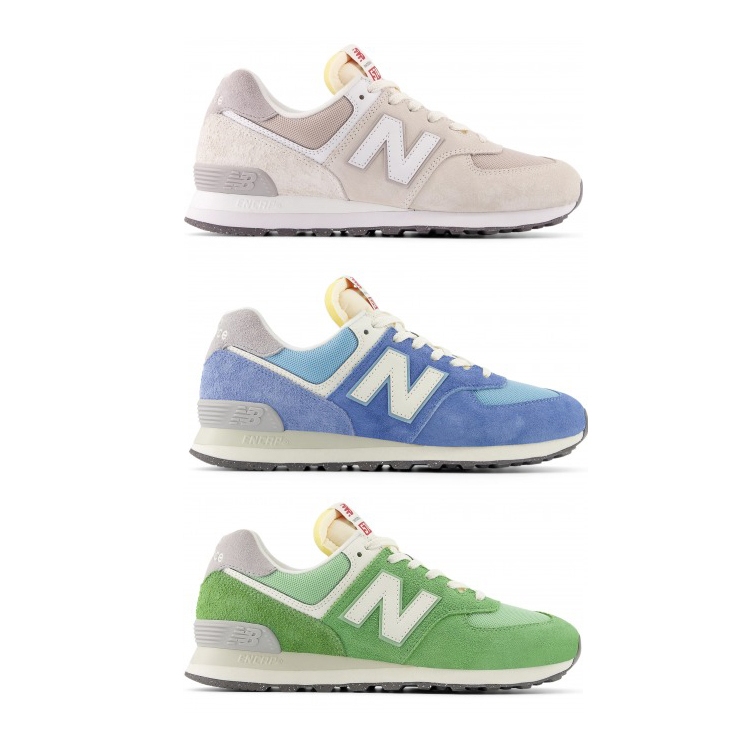 NEW BALANCE 574 潟湖藍 海鹽白 蔥綠 麂皮 復古 經典 休閒鞋 男女款【U574R】NB574