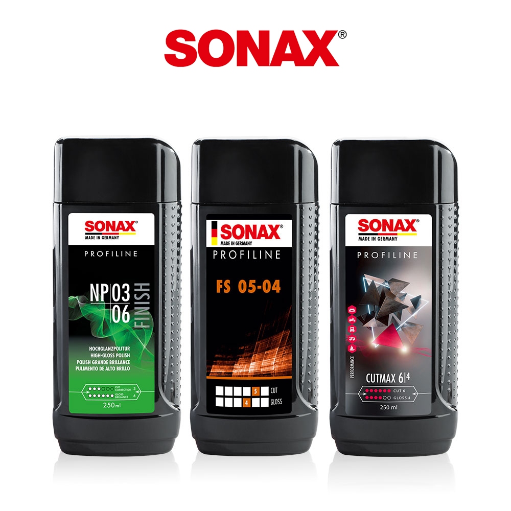 SONAX 極致奈米拋光組 手拋.機械拋  提亮車漆 刮痕修護 強效除紋劑 黑刁底 太陽紋 風化氧化清潔 不含矽 低粉塵