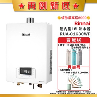 林內RUA-C1630WF屋內強制排氣型熱水器(16L)【全臺安裝】