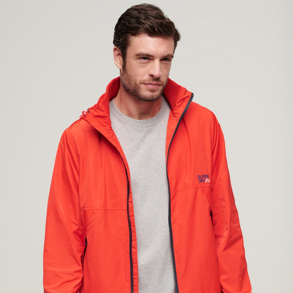 【Superdry】 男裝 防風外套 長袖外套 Hooded Windbreaker 日落紅