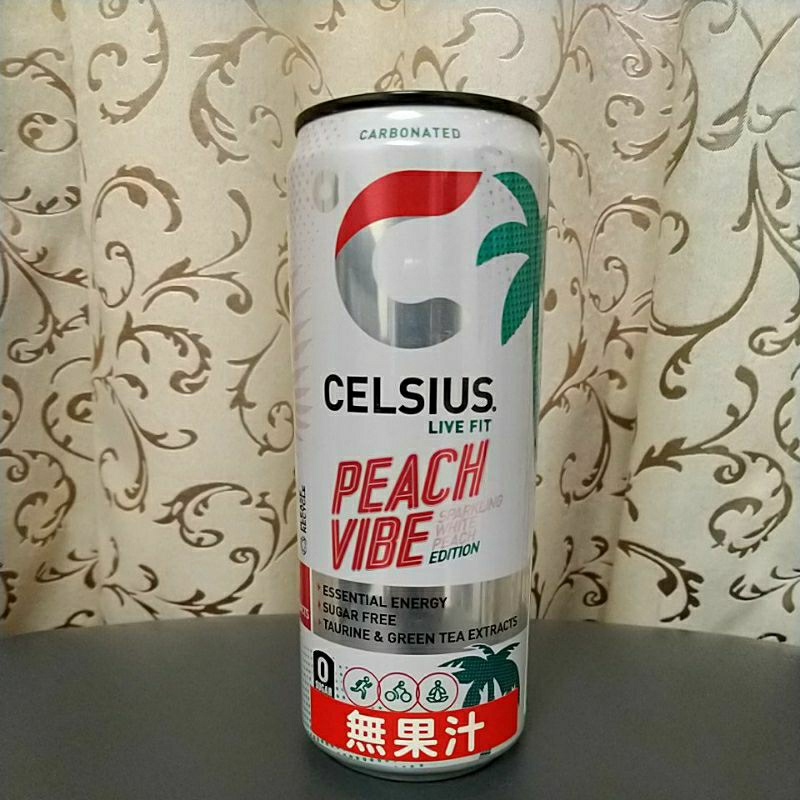 CELSIUS 機能運動氣泡飲 白桃風味 325毫升 有效2024.05.06 即期特價