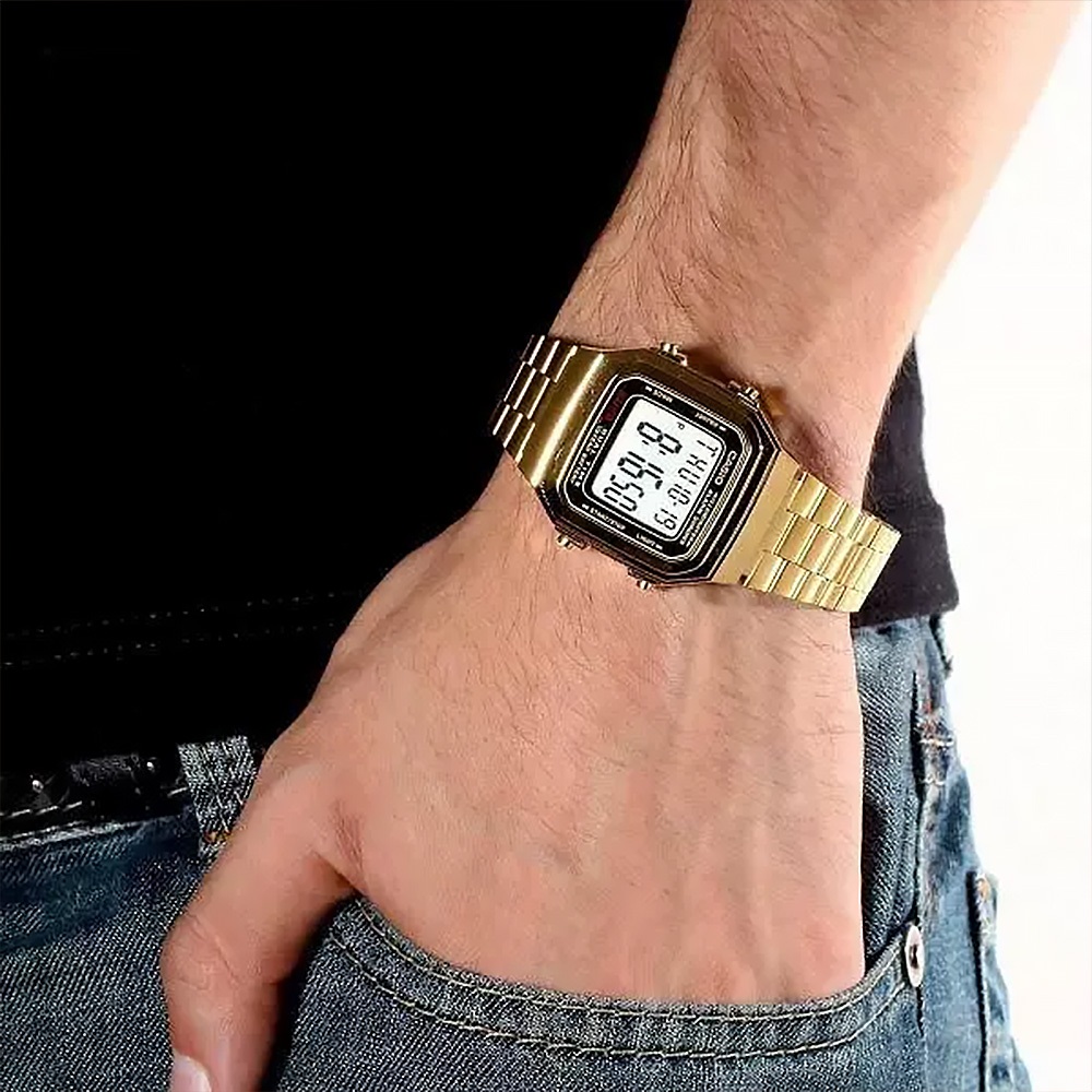 【WANgT】CASIO 卡西歐 A178WGA-1A 日期鬧鈴碼錶 兩地時間LED 不鏽鋼 石英腕錶 手錶 34mm