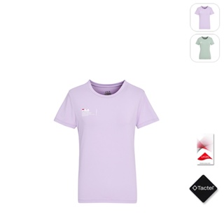 【FILA】女性 短袖 萊卡彈性 運動透氣 圓領T恤-淺紫 5TEX-1605-PL