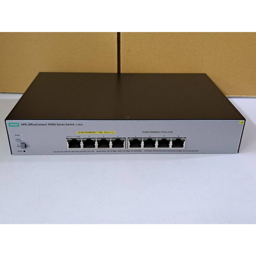 【 大胖電腦 】HPE 慧與 JL383A 交換器/OfficeConnect 1920S 8G PPoE+(65W)