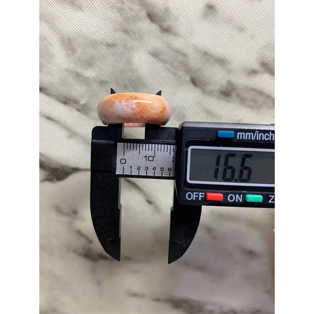 [NANA賣魚]珊瑚玉粉冰花戒指16.6mm