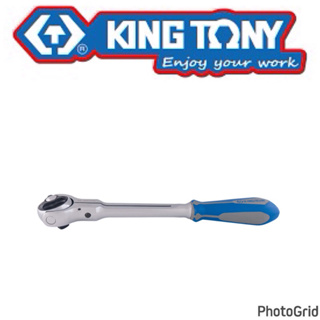 {JSL} KING TONY 3752G 3/8"DR. 72齒旋轉圓頭棘輪扳手(膠套柄)