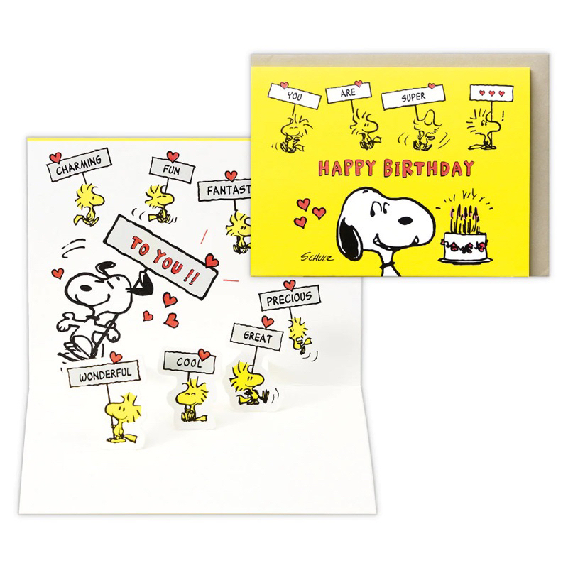 日本正版 Hallmark Snoopy 史努比 糊塗塔克 立體卡片 生日卡 賀卡 生日卡 卡片 EAR-822-484