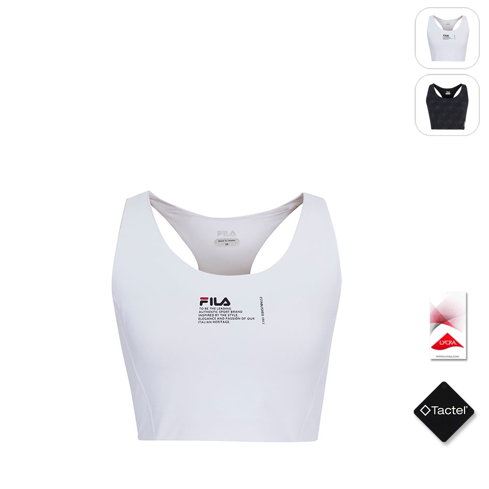 【FILA】女性 萊卡彈性 運動單穿背心-白色 5TKX-1603-WT