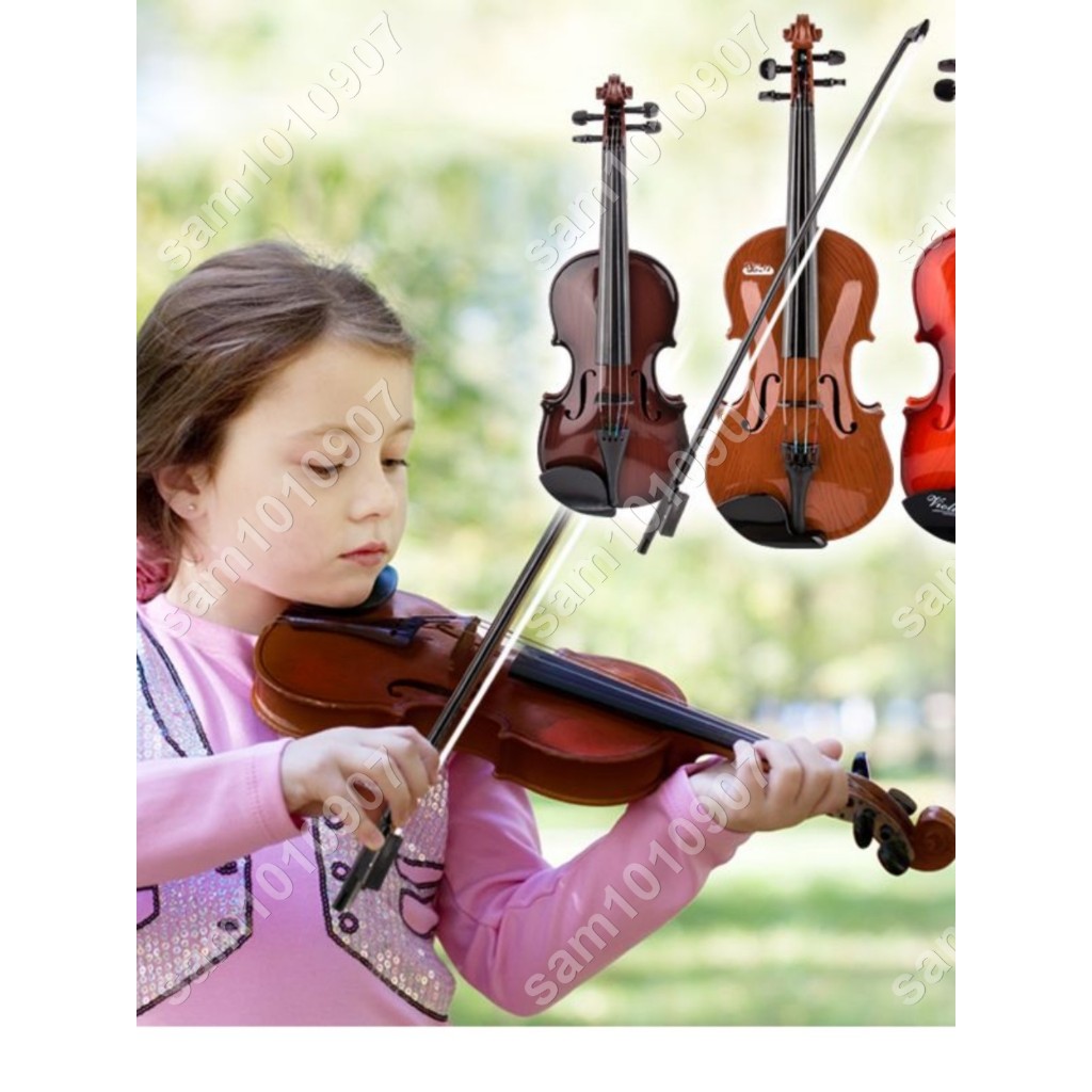 十三月🎄玩具小提琴兒童樂器玩具ABS材質（不帶電池）棕色🌈sam1010907
