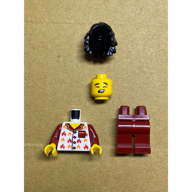 LEGO 樂高 人偶 身體著火印刷  城市 City 60414