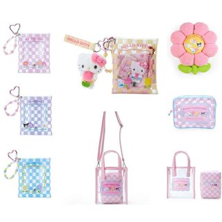 ♥小花花日本精品♥Hello kitty 美樂蒂 大耳狗 酷洛米 透明小物收納包附扣環 造型抱枕 透明手提斜背兩用包~3