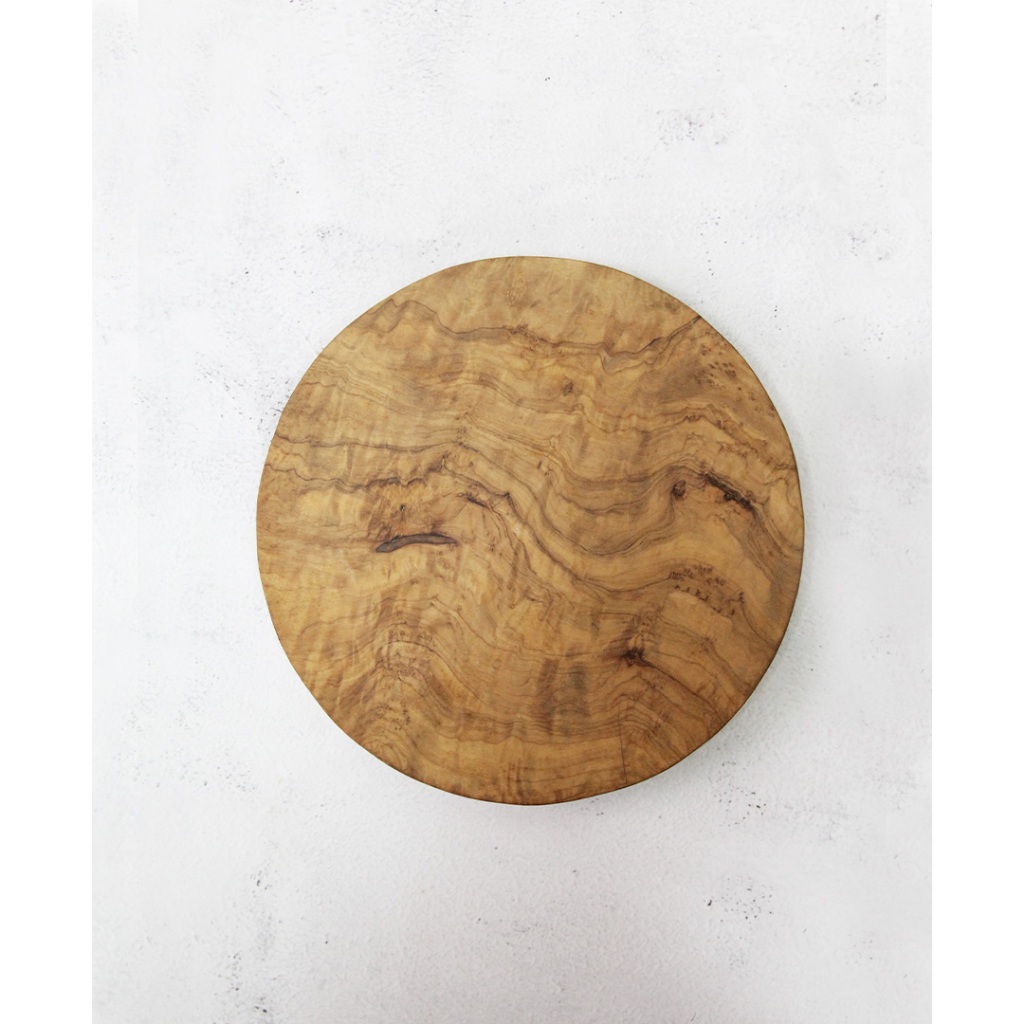 英國Naturally Med橄欖木一體成型20公分圓形砧板/餐板/展示板