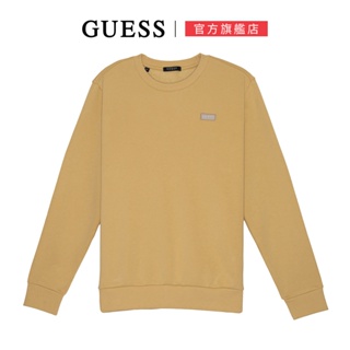 【GUESS】休閒刺繡小LOGO標籤刷毛大學T 三色任選