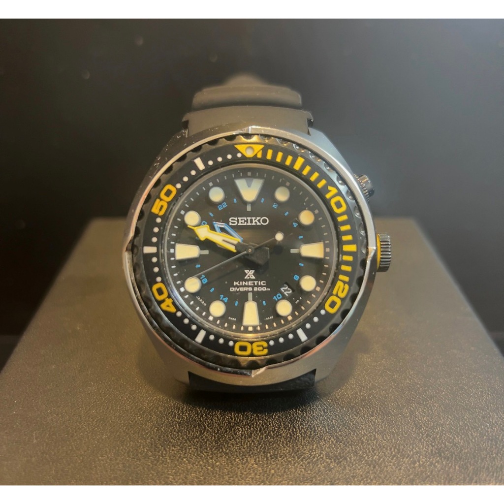 展示品 SEIKO 冷凍鮪魚GMT藍寶石橡膠帶腕錶黑 SUN021 J1/5M85-0AB0Y00011