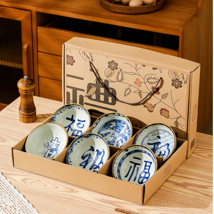 米飯碗 陶瓷碗 米飯碗禮盒裝 井原櫻日式陶瓷飯碗送禮 特別好看的米飯碗家用高顏值吃飯碗禮盒裝