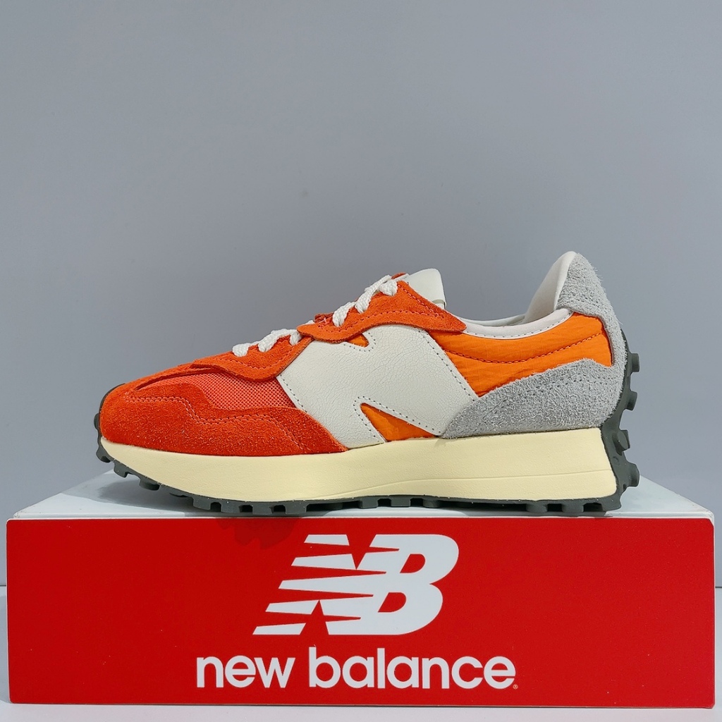 New Balance 327 女生 橘色 IU同款 D楦 復古 奶油底 麂皮 拼接 運動 休閒鞋 U327WRC