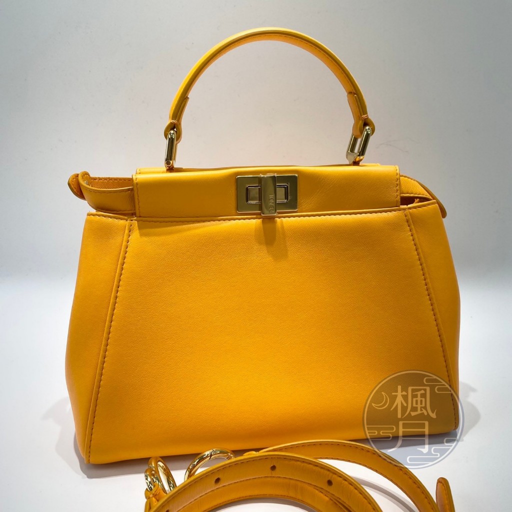 FENDI 8BN244   亮橘PEEKABOO ICONIC MINI 2WAY  手提包 斜背包