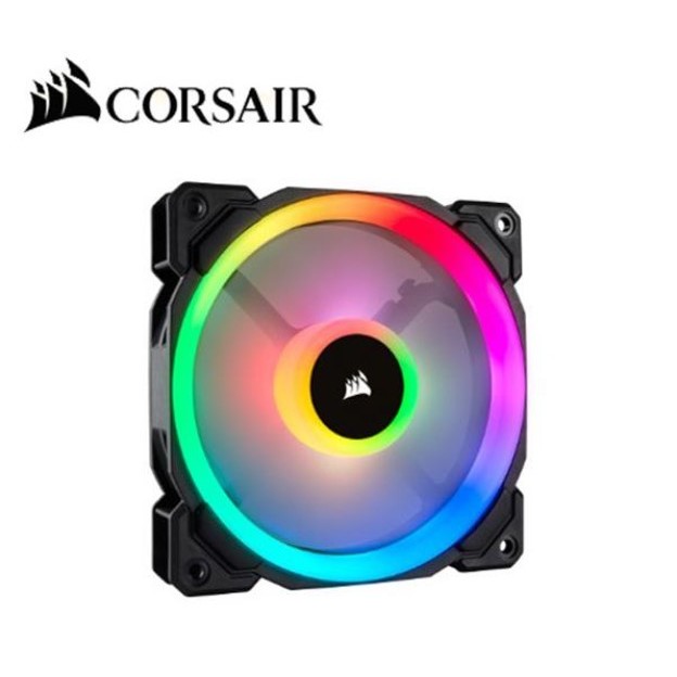 CORSAIR 海盜船 LL120 120mm雙光環 RGB LED 機殼風扇 黑色 白色 單顆 散熱風扇