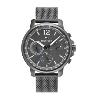 【For You】當天寄出 I Tommy Hilfiger 灰色系 三眼日期顯示腕錶 灰色米蘭錶帶 男錶 手錶