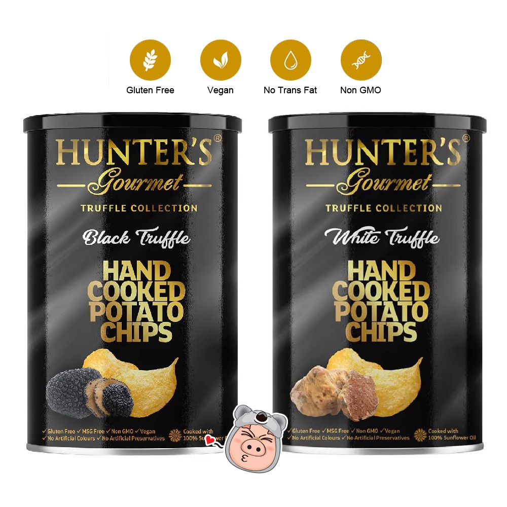 【Hunter's】杜拜杭特手工洋芋片 白松露 / 黑松露口味 (150g 罐裝) &lt;全素&gt;