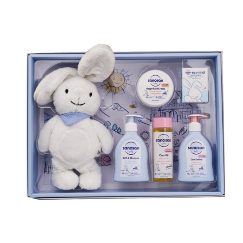 德國珊諾sanosan-baby remind 極致寵愛新生禮盒 彌月禮盒 兔寶寶