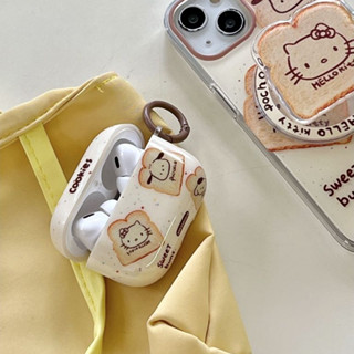 日系卡通吐司麵包KT貓帕恰狗潑墨AirPods 3無線藍牙耳機殼 Pro 2新三代耳機保護套pro蘋果2/3矽膠防摔軟殼