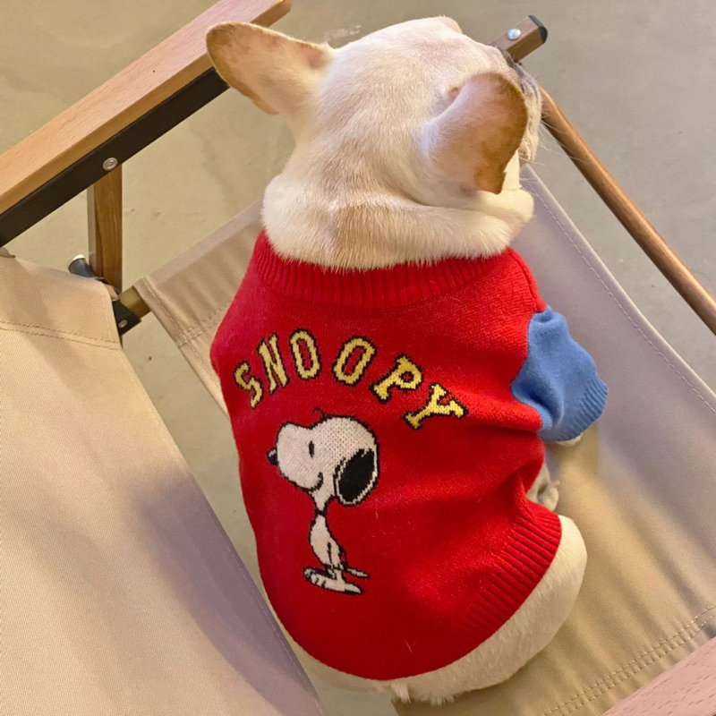 【ohoh寵物服飾】史努比撞色毛衣 狗狗法鬥 寵物衣服