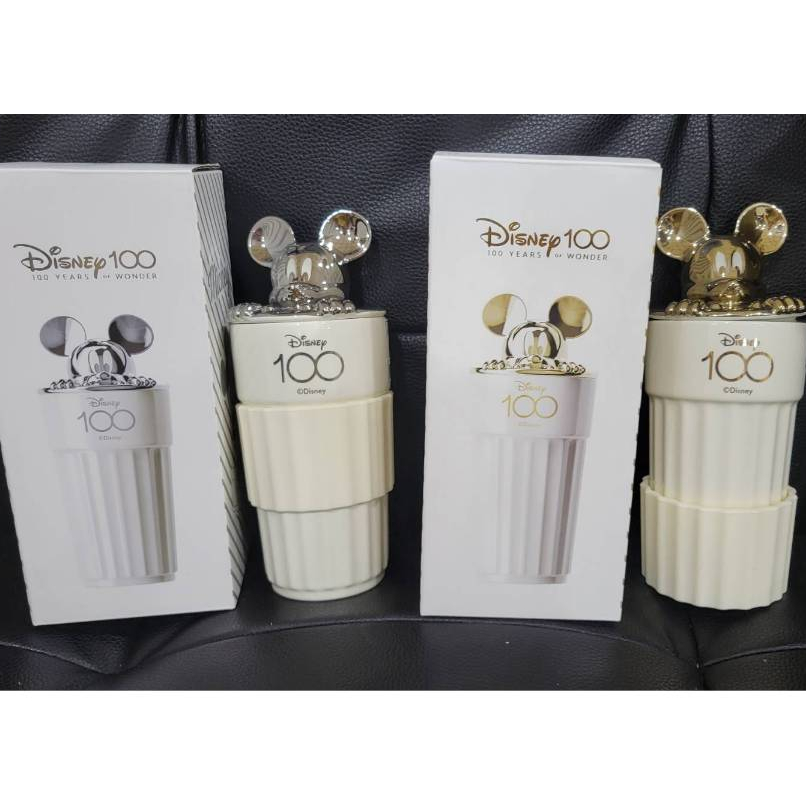 台灣現貨❤️❤️GERM x Disney迪士尼聯名100週年 米奇 陶瓷馬克杯 帶蓋杯子 (銀)