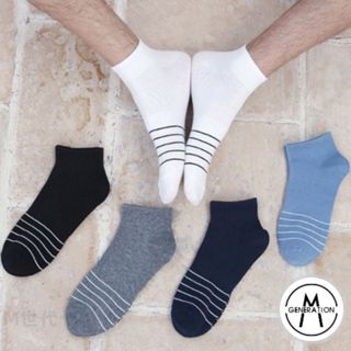 【M世代】運動襪 襪子新款 INS 條紋款 商務款式 男襪 棉襪學院風格(ZM040)