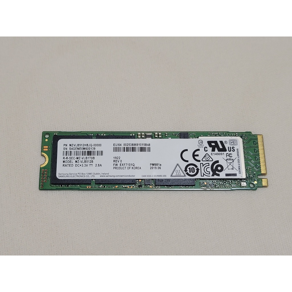 三星 SAMSUNG PM981a 512GB  M.2 NVME SSD 固態硬碟