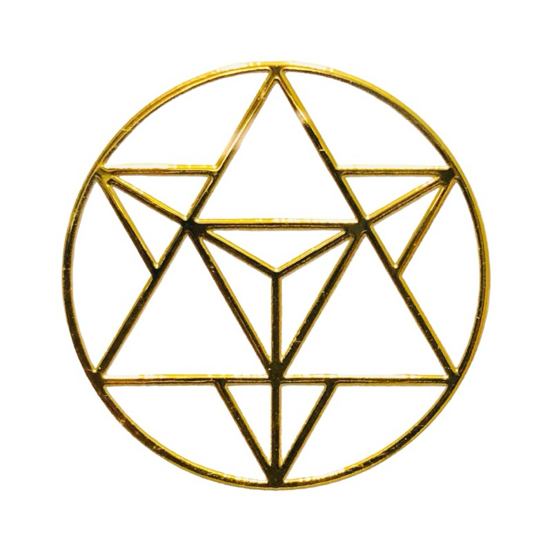 梅爾卡巴 3cm 神聖幾何金屬貼片 銅合金 能量符號 冥想 磁場 靈性提升轉化 奧剛 金字塔 材料 居家佈置