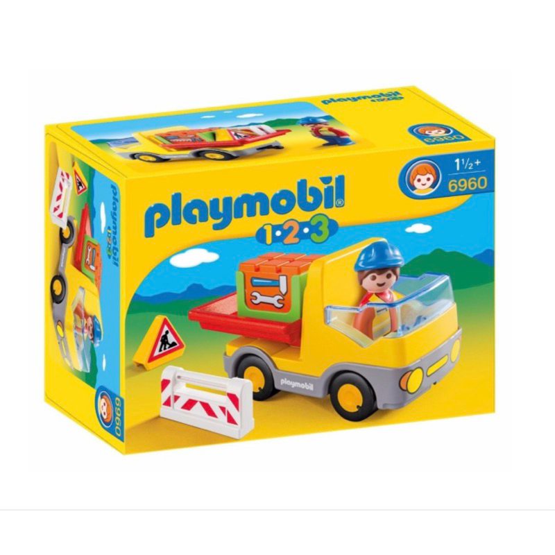 盒損出售 PLAYMOBIL 摩比人 123幼兒系列 6960 建造貨車