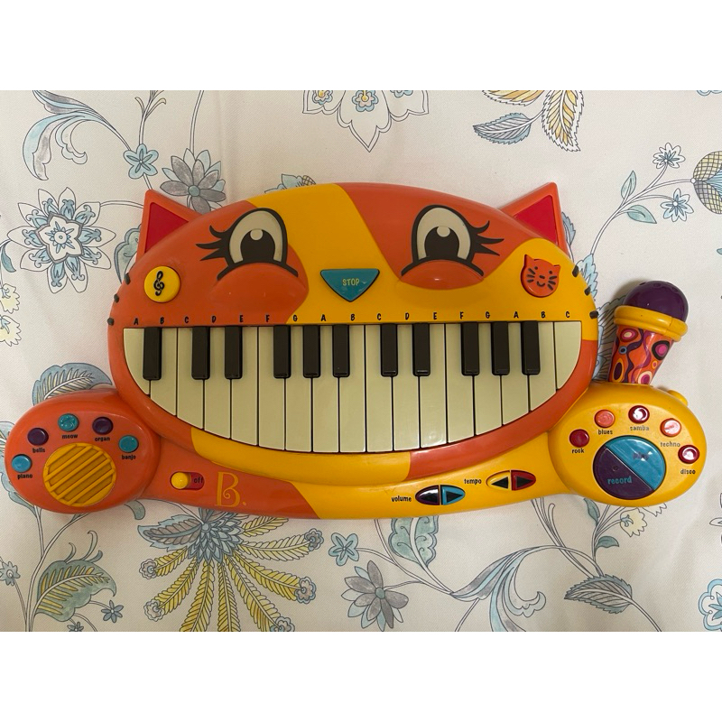 正版 美國B.toys 大嘴貓鋼琴 幼兒電子琴玩具 樂器 鋼琴貓（二手）
