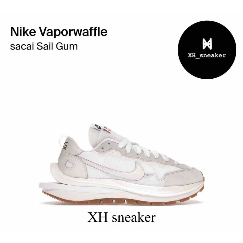 【XH sneaker】Sacai X Nike VaporWaffle全白 白生膠 奶油白 雙勾DD1875-100