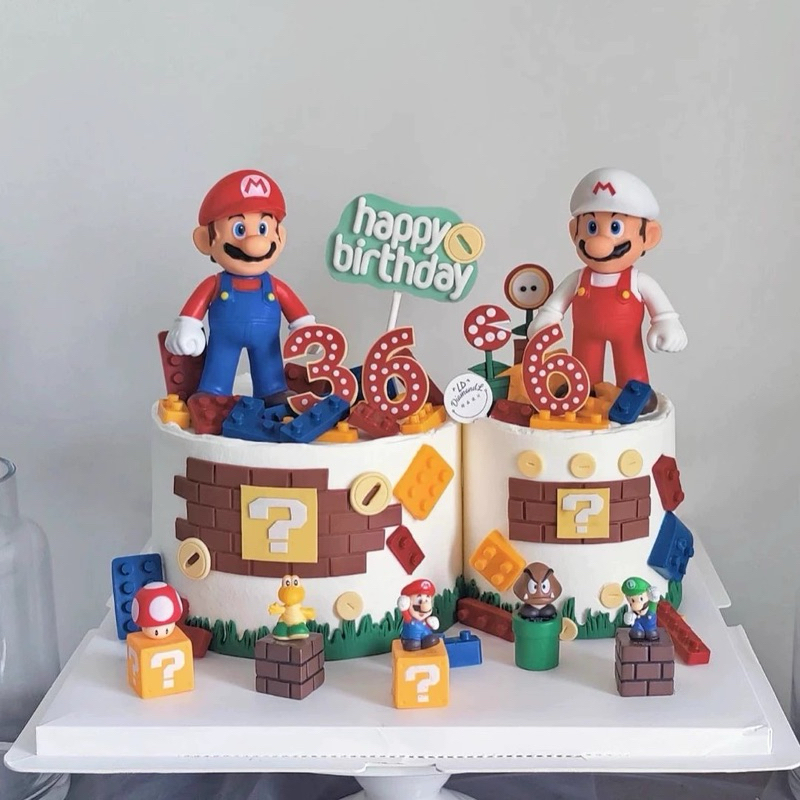 馬力歐 馬里歐 馬利歐 超級瑪麗 蘑菇 公仔 生日裝飾 烘焙裝飾 卡通 兒童 電玩遊戲 蛋糕裝飾