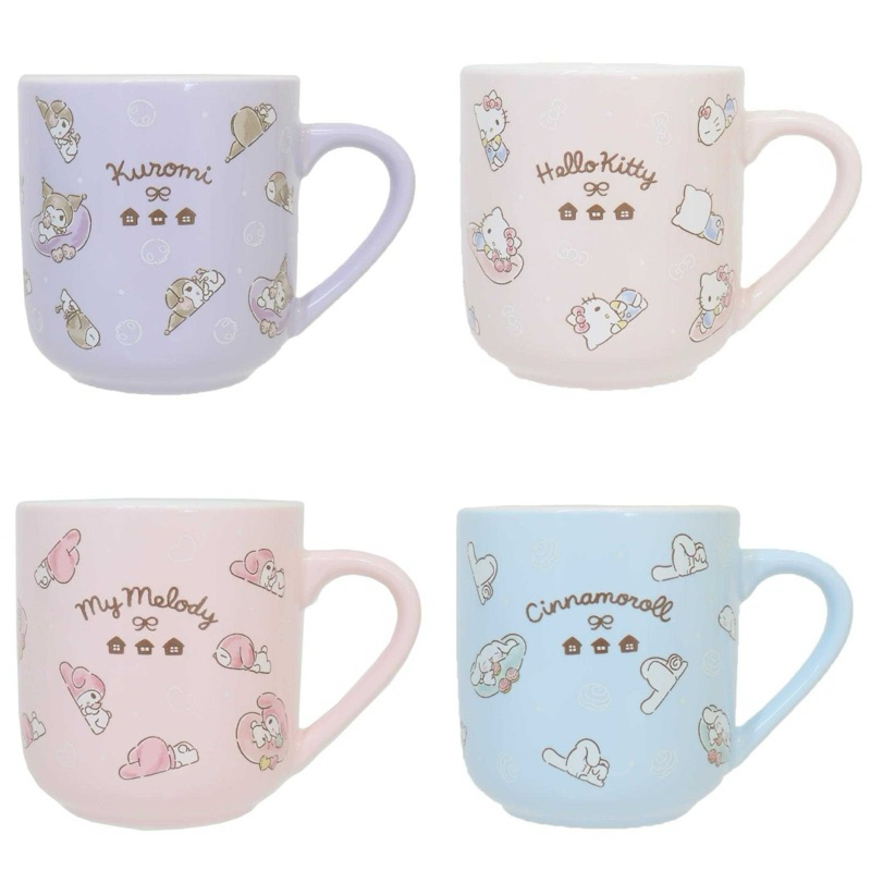 日本正版 kitty 美樂蒂 大耳狗 庫洛米 陶瓷馬克杯300ml 水杯 茶杯 咖啡杯 牛奶杯 早餐杯 馬克杯 生日禮物