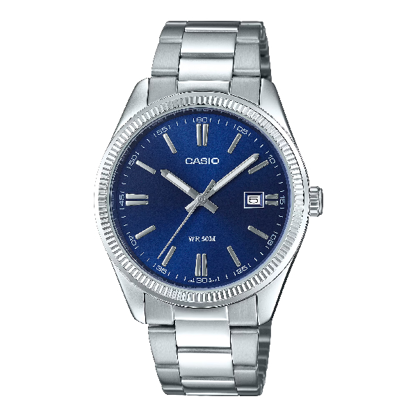 CASIO卡西歐 MTP-1302PD-2AV 簡約風格日期顯示時尚腕錶 藍面 38.5mm