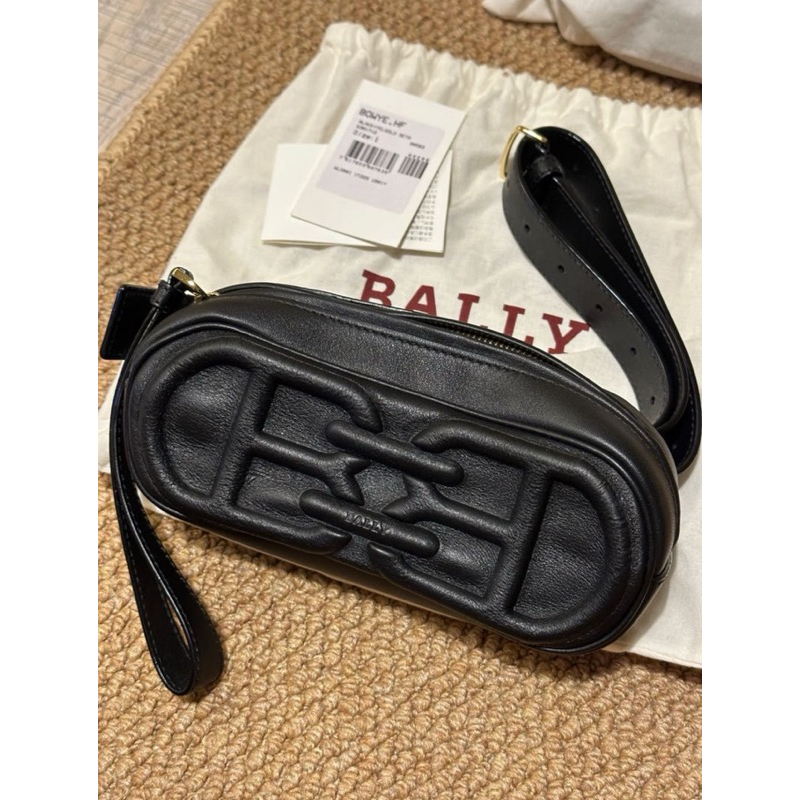 超新Bally -Bowye 黑色皮革腰包 腰帶可拆變手拿包 極新 兩用 中性款