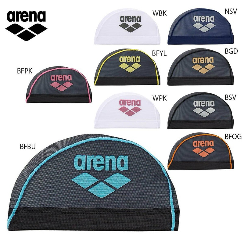 現貨日本製 arena網帽(ARN-6414)好戴不黏髮不咬髮透氣止癢網布材質泳帽